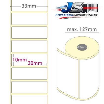 Papier Etiketten 30x10 mm permanent haftend