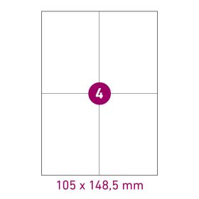 DIN A4 Bogenetiketten Papier 105 x 148,5 mm