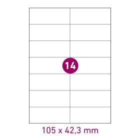 DIN A4 Bogenetiketten Papier 105 x 42,3 mm