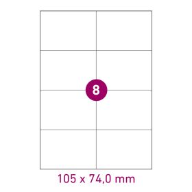 DIN A4 Bogenetiketten Papier 105 x 74 mm