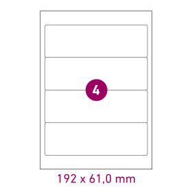 DIN A4 Bogenetiketten Papier 192 x 61 mm