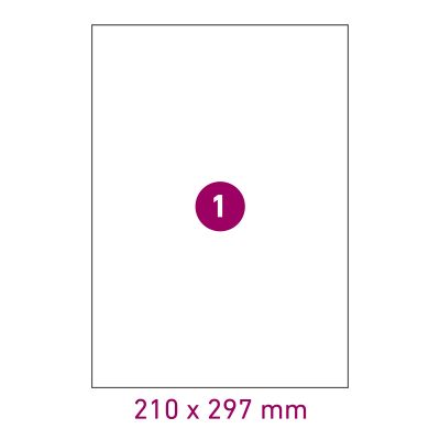 DIN A4 Bogenetiketten Papier 210 x 297 mm