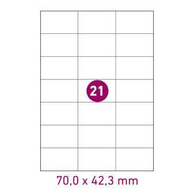 DIN A4 Bogenetiketten Papier 70 x 42,3 mm