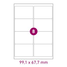 DIN A4 Bogenetiketten Papier 99,1 x 67,7 mm