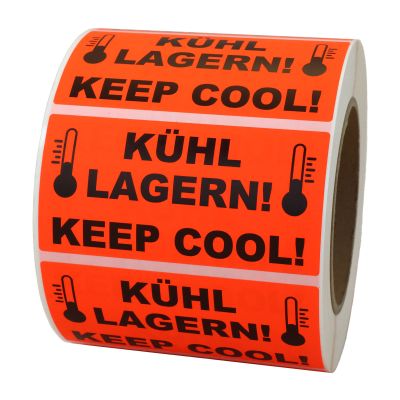 Hinweisetiketten "Kühl lagern! Keep cool!"