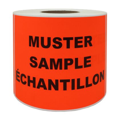 Hinweisetiketten "Muster | Sample | Échantillon"