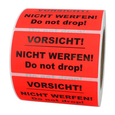 Hinweisetiketten "Vorsicht nicht werfen!"