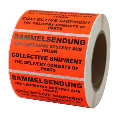 Hinweisetiketten "Sammelsendung | Collective shipment"