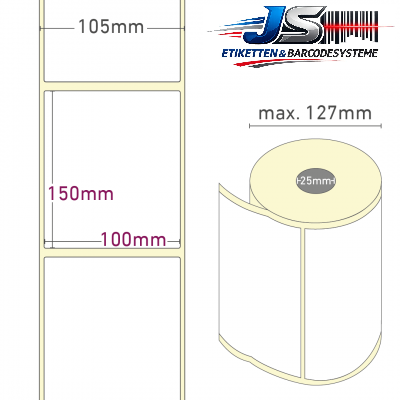 Thermo-Etiketten 100x150 mm permanent haftend