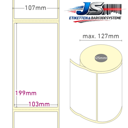 Thermo-Etiketten 103 x 199 mm permanent haftend