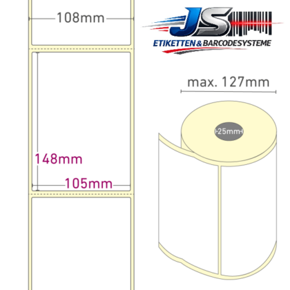 Thermo-Etiketten 105 x 148 mm permanent haftend