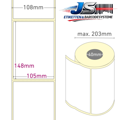Thermo-Etiketten 105 x 148 mm permanent haftend