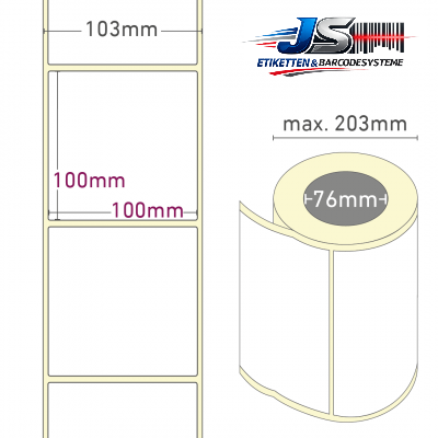 Papier Etiketten 100x100 mm permanent haftend