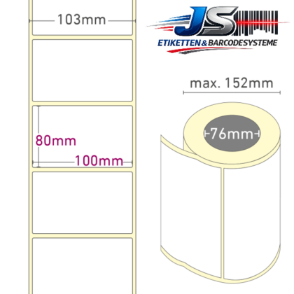Papier Etiketten 100x80 mm permanent haftend