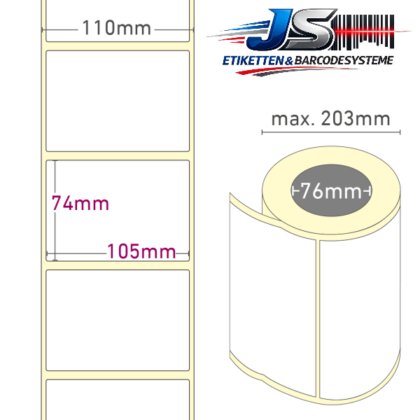 Papier Etiketten 105x74 mm permanent haftend