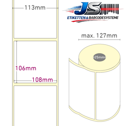 Papier Etiketten 108x106 mm permanent haftend