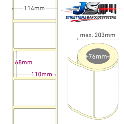 Papier Etiketten 110x68 mm permanent haftend