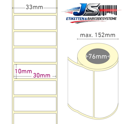 Papier Etiketten 30x10 mm permanent haftend