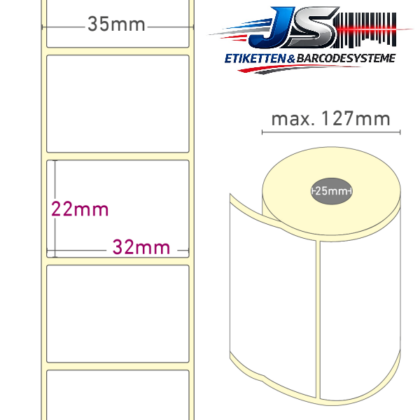 Papier Etiketten 32x22 mm permanent haftend