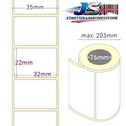 Papier Etiketten 32x22 mm permanent haftend