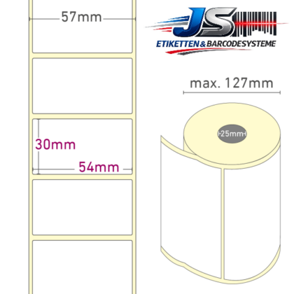 Papier Etiketten 54x30 mm permanent haftend