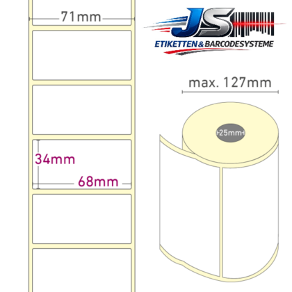 Papier Etiketten 68x34 mm permanent haftend