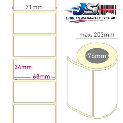 Papier Etiketten 68x34 mm permanent haftend