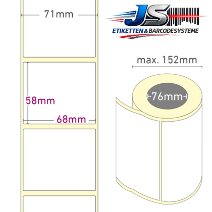 Papier Etiketten 68x58 mm permanent haftend