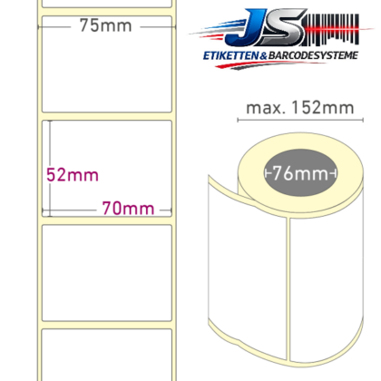 Papier Etiketten 70x52 mm permanent haftend