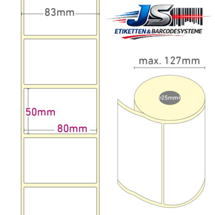 Papier Etiketten 80x50 mm permanent haftend