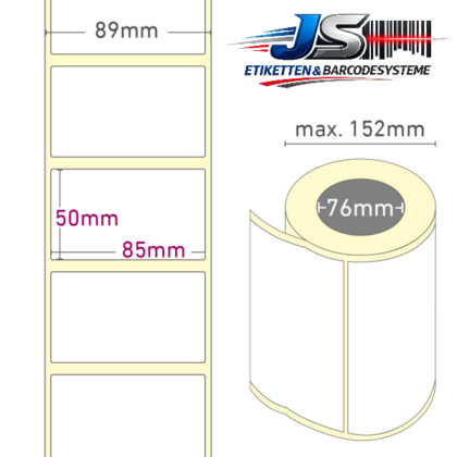 Papier Etiketten 85x50 mm permanent haftend